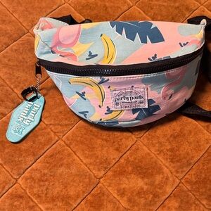 Party Pants Pink Tropical Print Messenger Bag